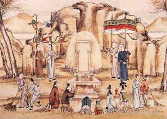 祭祖扫墓是清明节俗的中心。