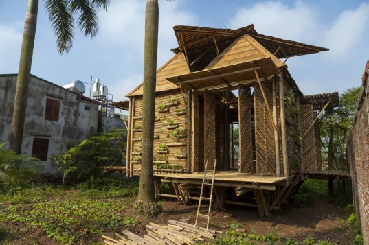 越南抗洪竹屋 Blooming Bamboo Home 效果图及结构图